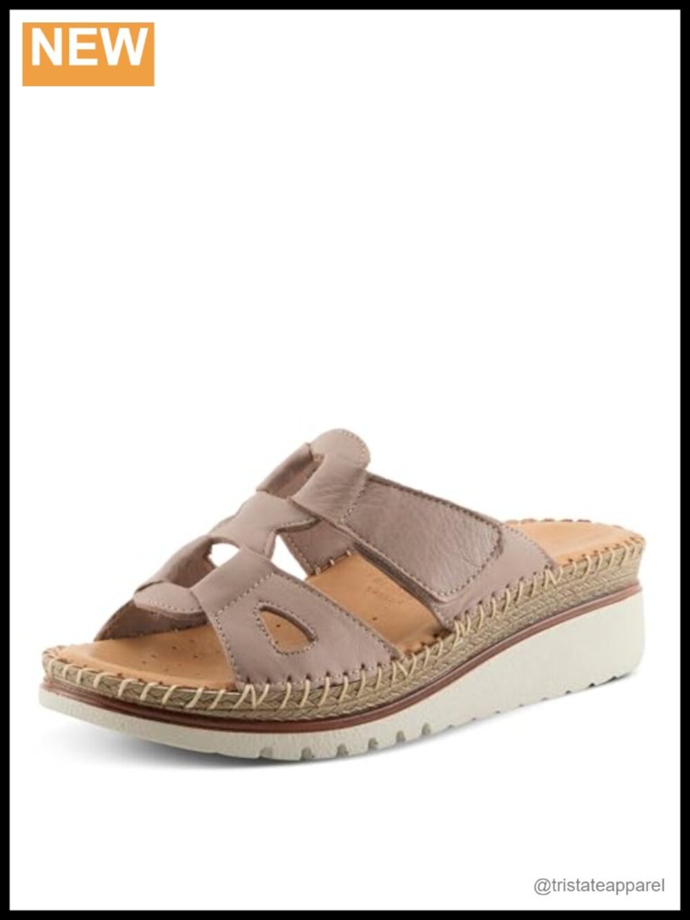 Spring Step Montera Leather Wedge Sandals Adjustable Slingback Cutout Slide